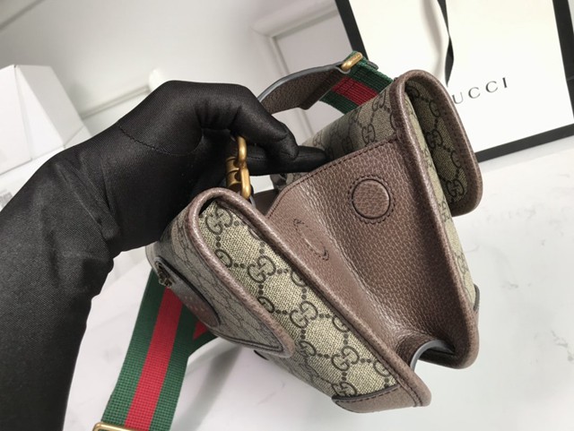 Gucci高仿專櫃女包 501050 古奇GG Supreme高級人造帆布小號郵差包 Gucci女士單肩斜挎包  gqy3760